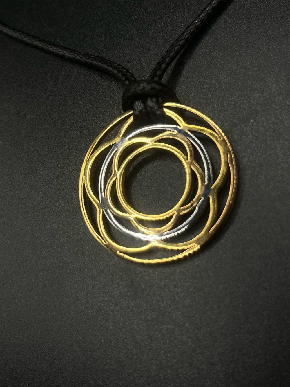 Gold and Silver Circular Pendant Necklace - Women Accessories